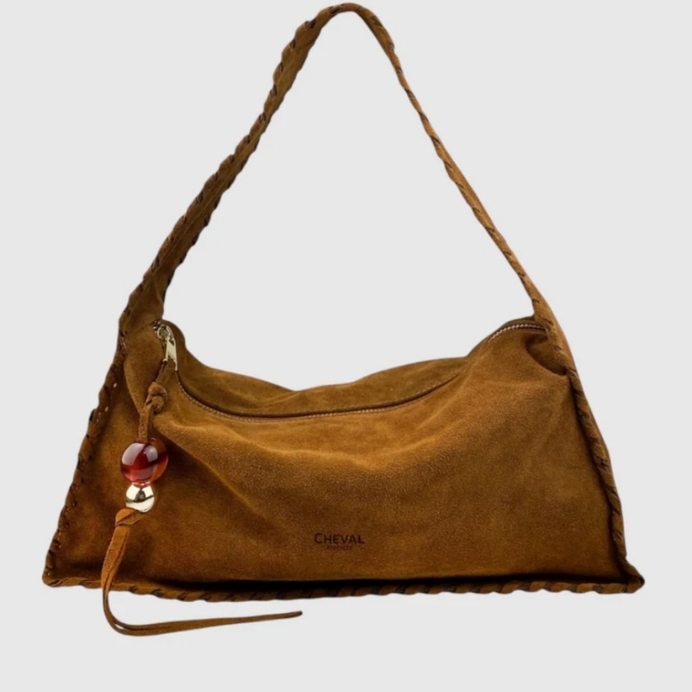 Cheval Firenze Brown suede fringe shoulder bag
